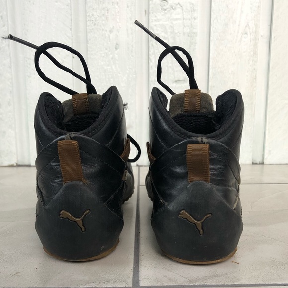 Black & brown leather Pumas for men - Picture 3 of 6